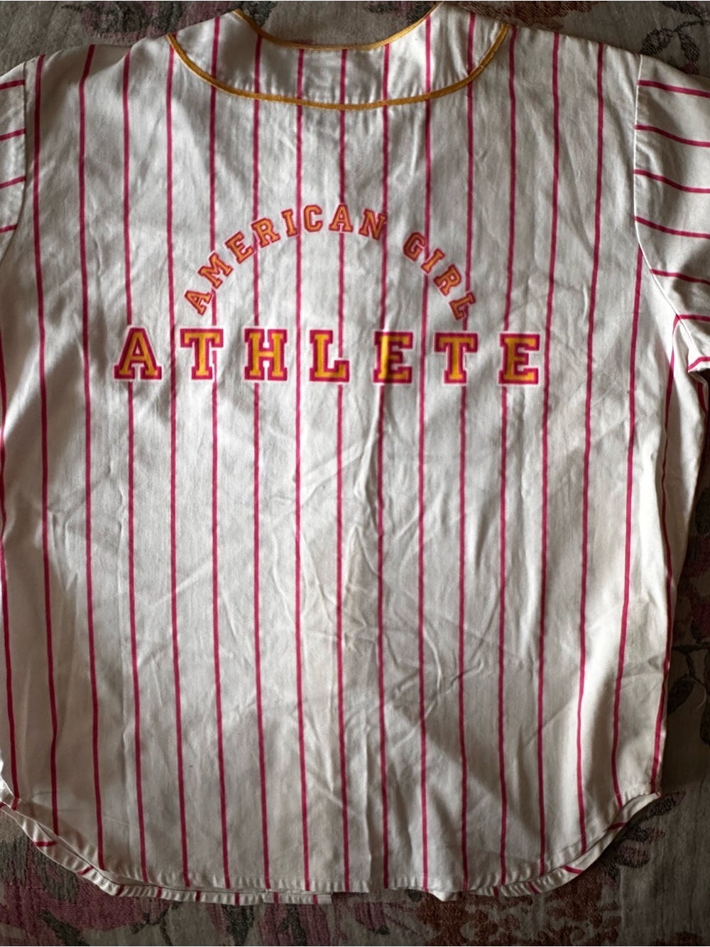 Vintage 100% Cotton American Girl  “Athlete” Baseball Jersey • Youth Medium•
